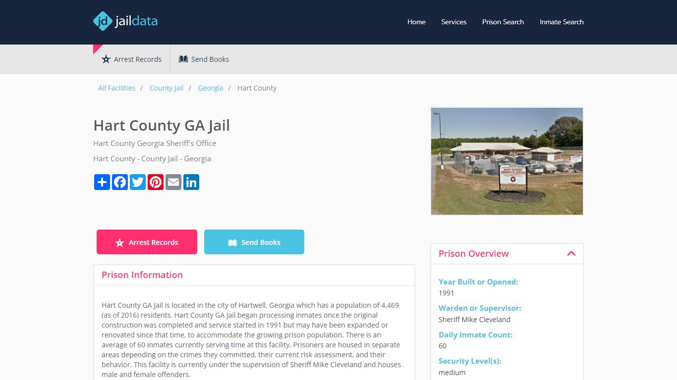 Hart County GA Jail Inmate Search and Prisoner Info - Hartwell, GA